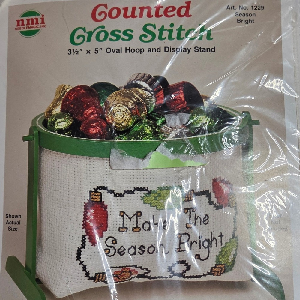Needle Magic Counted Cross Stitch Kit Art No 1229 Season Bright 3 1/2x5 Oval USA